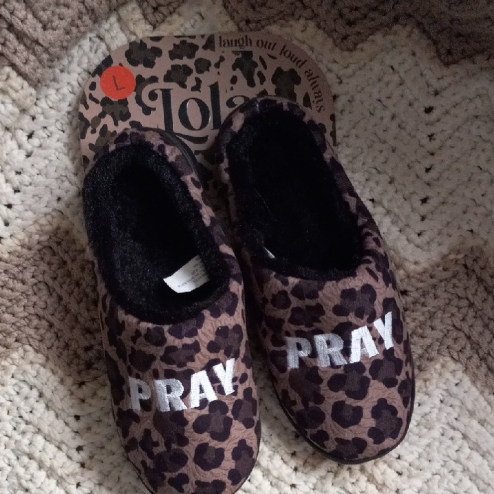 Lola Kids Brown Leopard Slippers